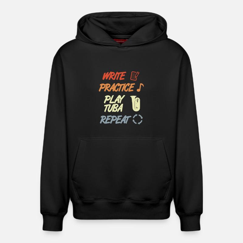 Tuba Motivation - Sweat à capuche unisexe décontracté en coton biologique – de SPREAD - noir