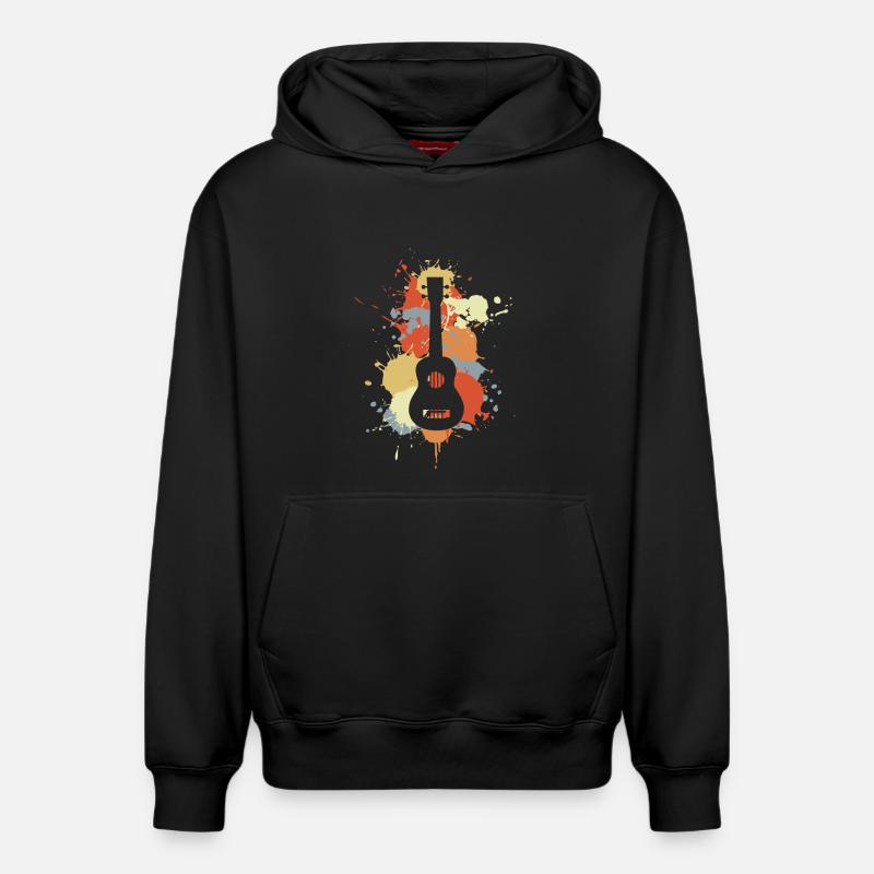 Ukulélé Musique Rétro - Sweat à capuche unisexe décontracté en coton biologique – de SPREAD - noir