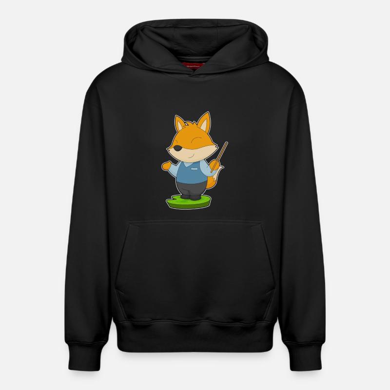 Pointeur d’enseignant de renard - Sweat à capuche unisexe décontracté en coton biologique – de SPREAD - noir