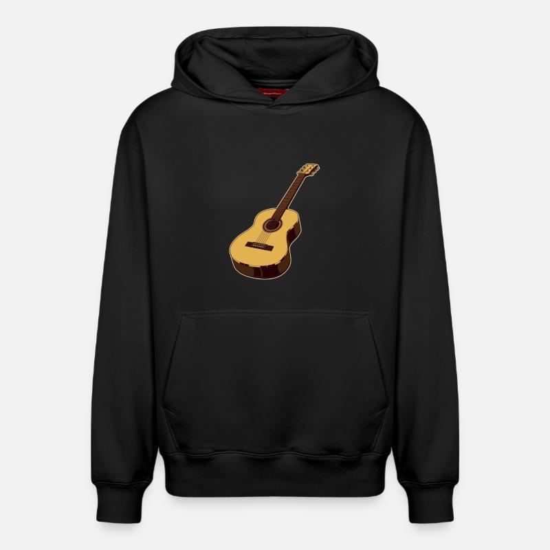 Guitare - Sweat à capuche unisexe décontracté en coton biologique – de SPREAD - noir