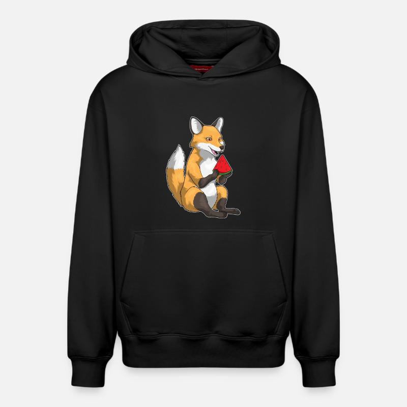Fruit de la pastèque Fox - Sweat à capuche unisexe décontracté en coton biologique – de SPREAD - noir