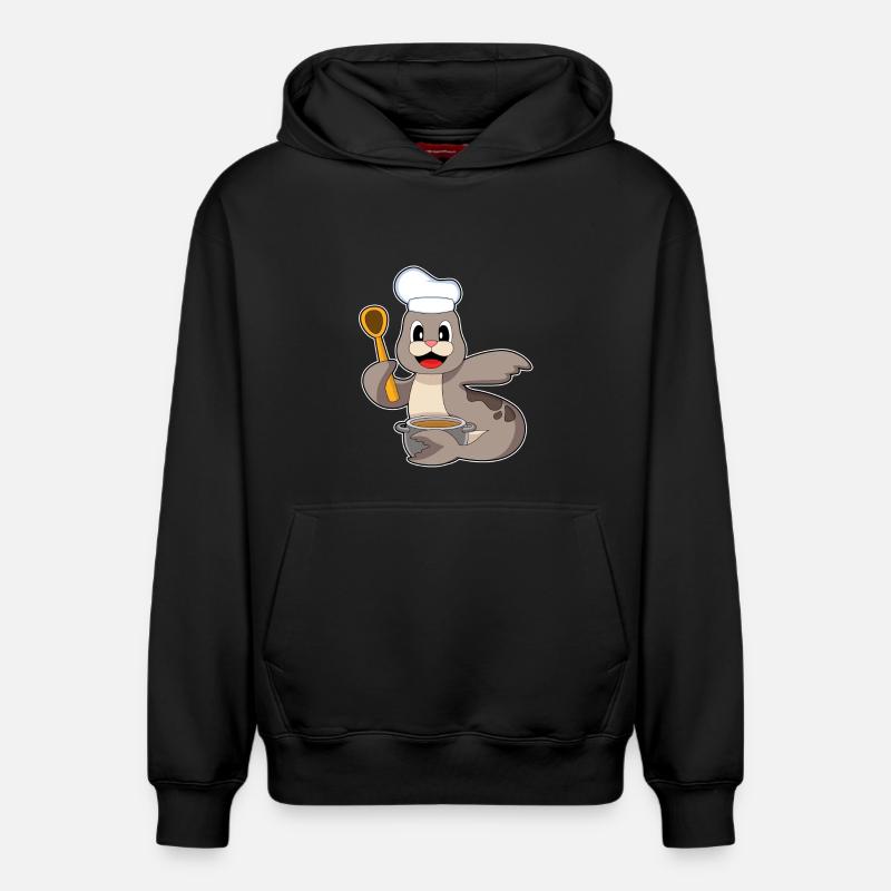Marmite de phoque - Sweat à capuche unisexe décontracté en coton biologique – de SPREAD - noir