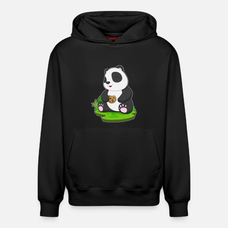 Biscuit Panda - Sweat à capuche unisexe décontracté en coton biologique – de SPREAD - noir