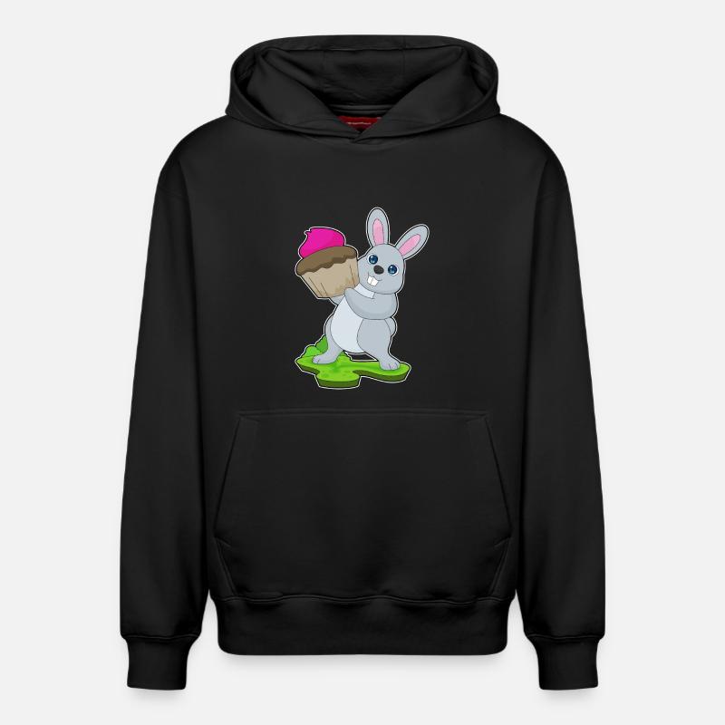 Cupcake lapin - Sweat à capuche unisexe décontracté en coton biologique – de SPREAD - noir