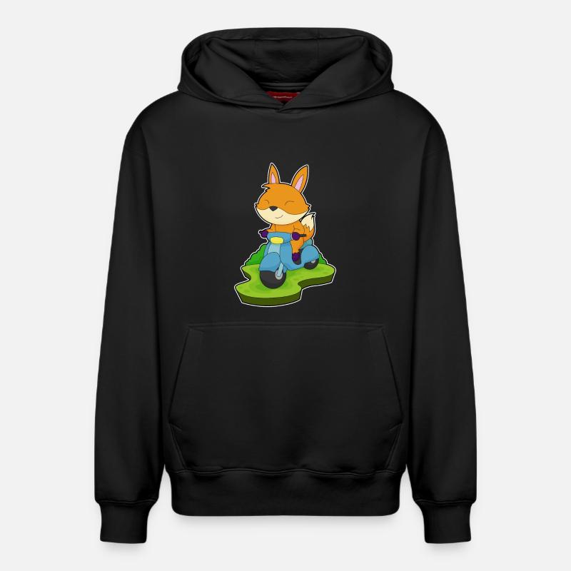Moto Fox - Sweat à capuche unisexe décontracté en coton biologique – de SPREAD - noir