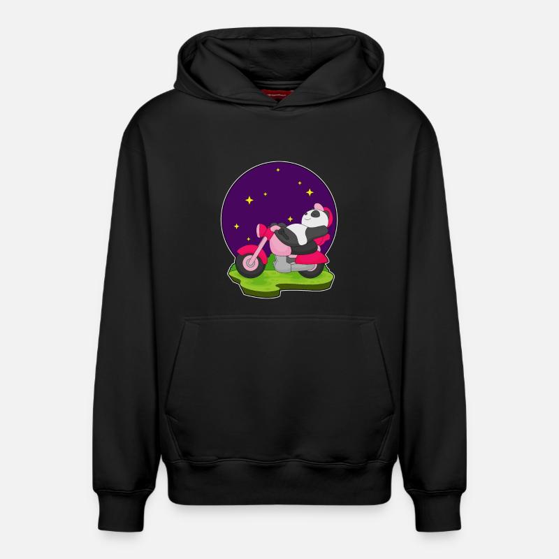 Moto Panda - Sweat à capuche unisexe décontracté en coton biologique – de SPREAD - noir