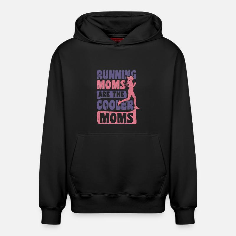 Mère et coureuse - Sweat à capuche unisexe décontracté en coton biologique – de SPREAD - noir