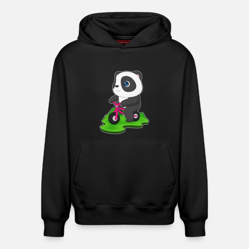 Vélo Panda - Sweat à capuche unisexe décontracté en coton biologique – de SPREAD - noir