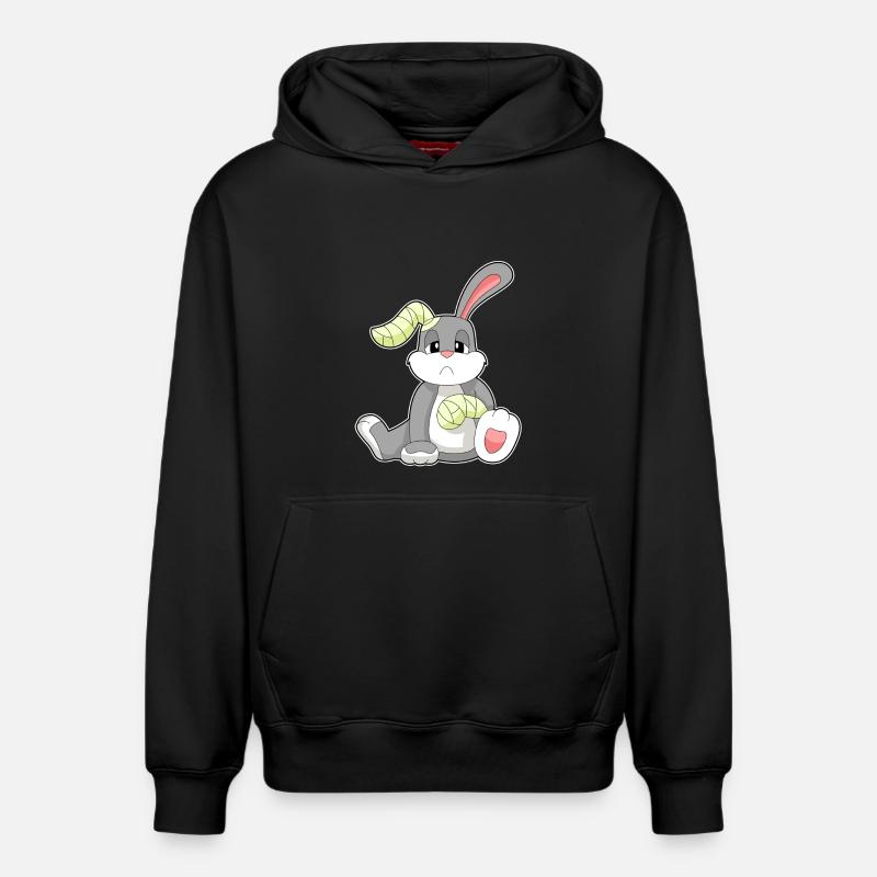 Bandage de lapin - Sweat à capuche unisexe décontracté en coton biologique – de SPREAD - noir