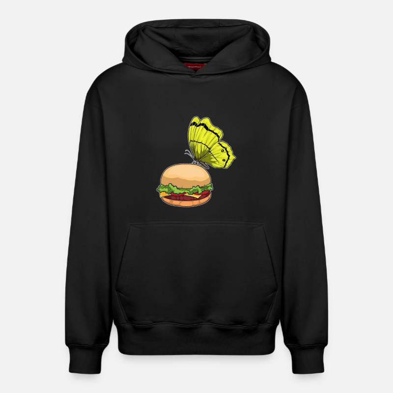 Burger papillon - Sweat à capuche unisexe décontracté en coton biologique – de SPREAD - noir