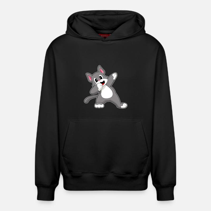 Chat Hip Hop Danse - Sweat à capuche unisexe décontracté en coton biologique – de SPREAD - noir