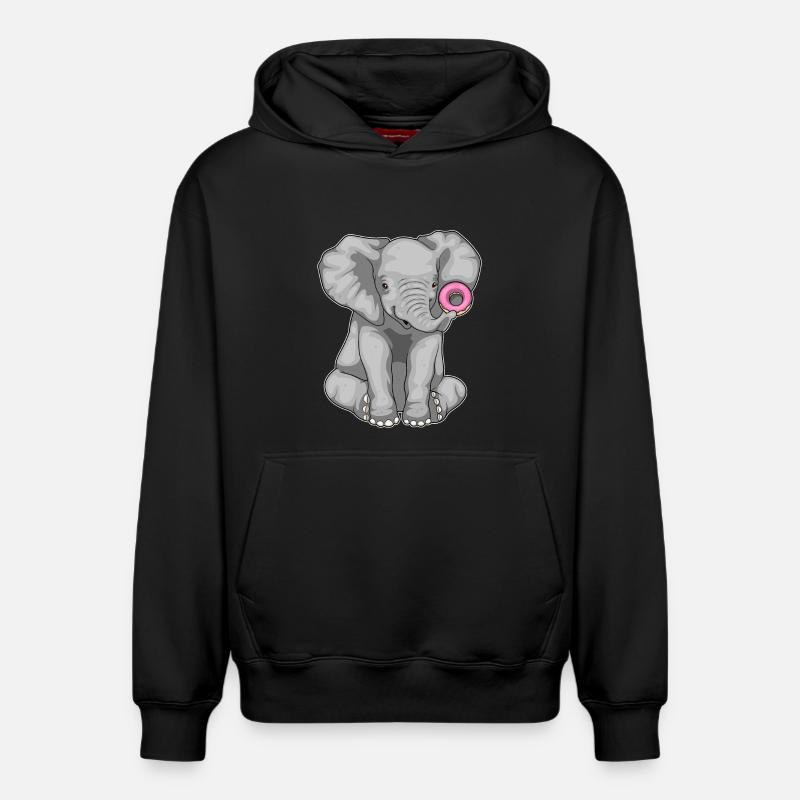 Beignet éléphant - Sweat à capuche unisexe décontracté en coton biologique – de SPREAD - noir