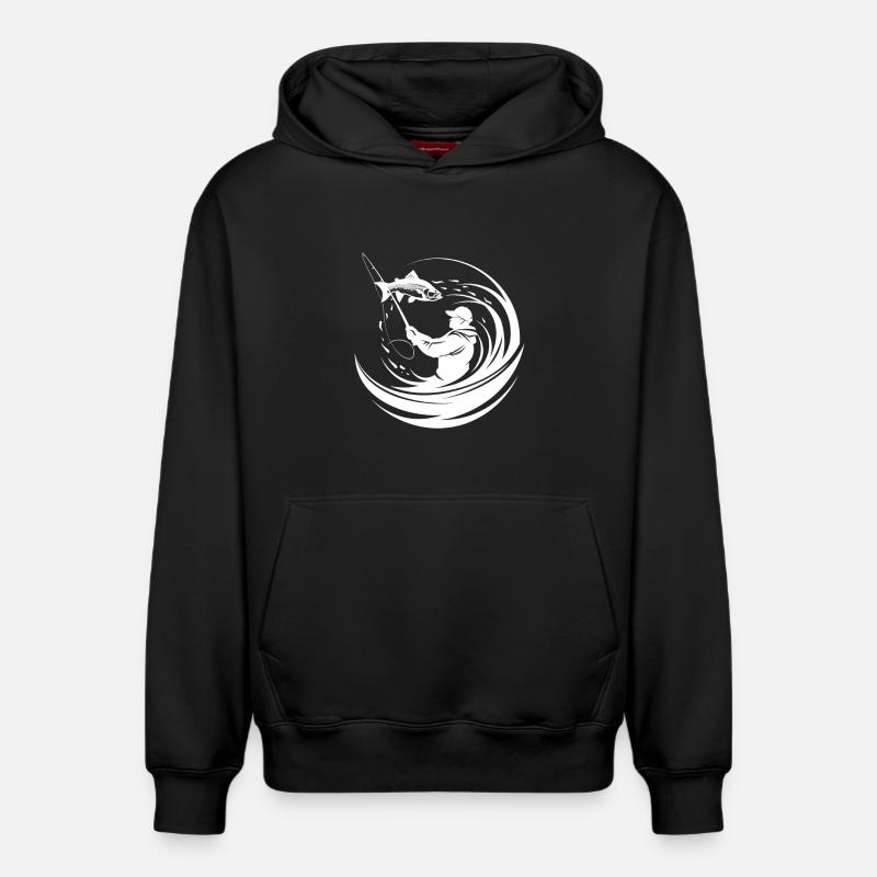 Pêche - Sweat à capuche unisexe décontracté en coton biologique – de SPREAD - noir