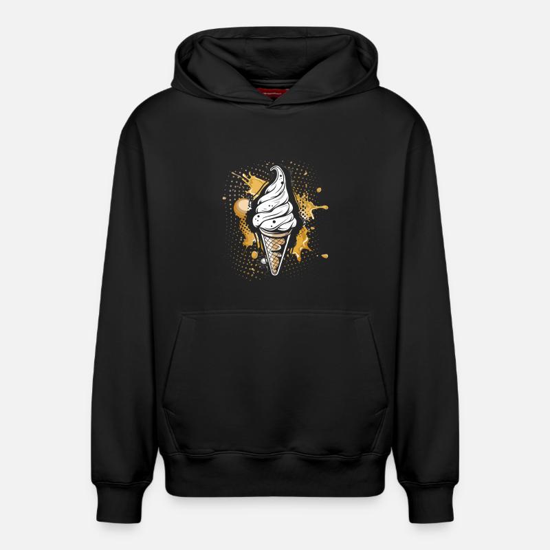 Eiswaffel Farbklecks - Relaxed Unisex Organic Hoodie – von SPREAD - Schwarz