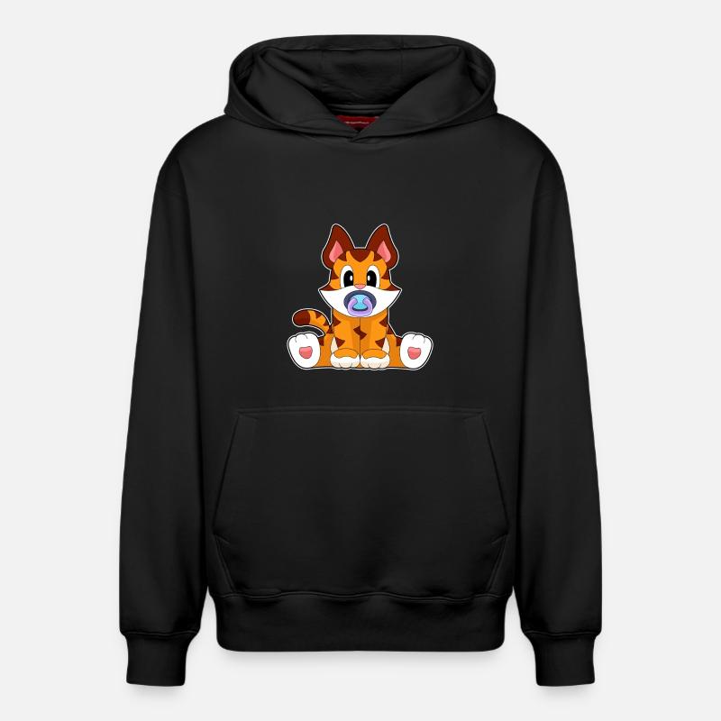 Tiger pacifier - Relaxed Unisex Organic Hoodie – by SPREAD - black