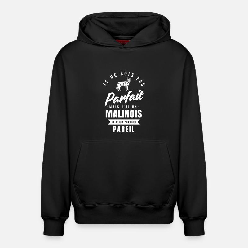 Berger belge malinois idée cadeau - Sweat à capuche unisexe décontracté en coton biologique – de SPREAD - noir