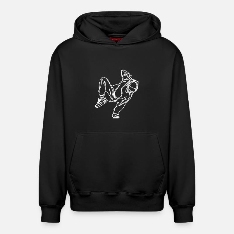Dessin de breakdancer - Sweat à capuche unisexe décontracté en coton biologique – de SPREAD - noir