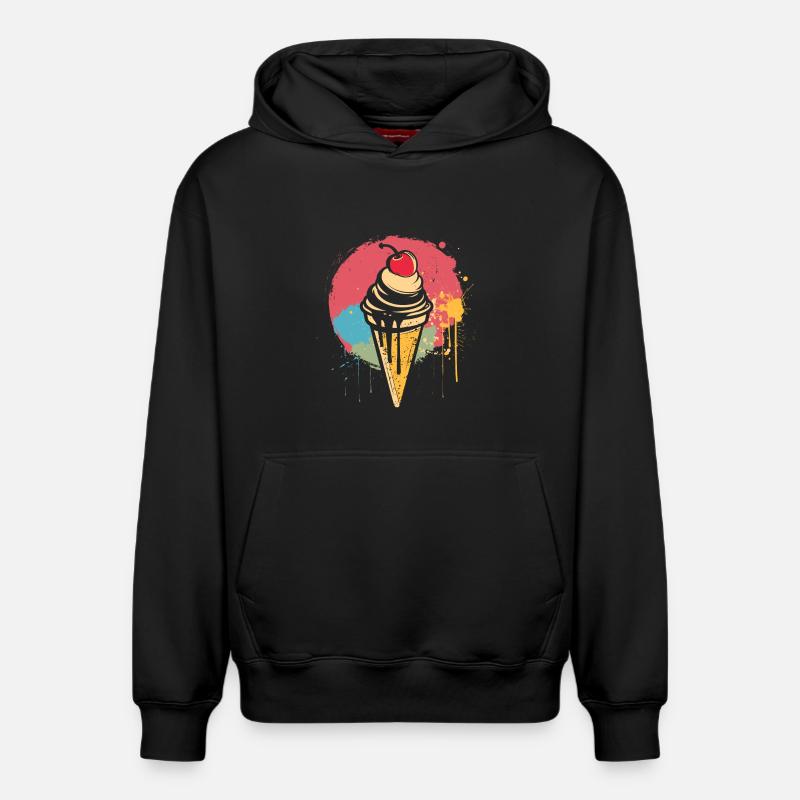 Eiswaffel Graffiti - Relaxed Unisex Organic Hoodie – von SPREAD - Schwarz