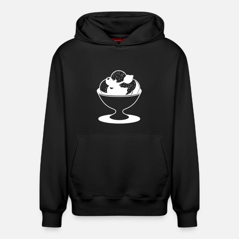 Dessin de coupe glacée - Sweat à capuche unisexe décontracté en coton biologique – de SPREAD - noir