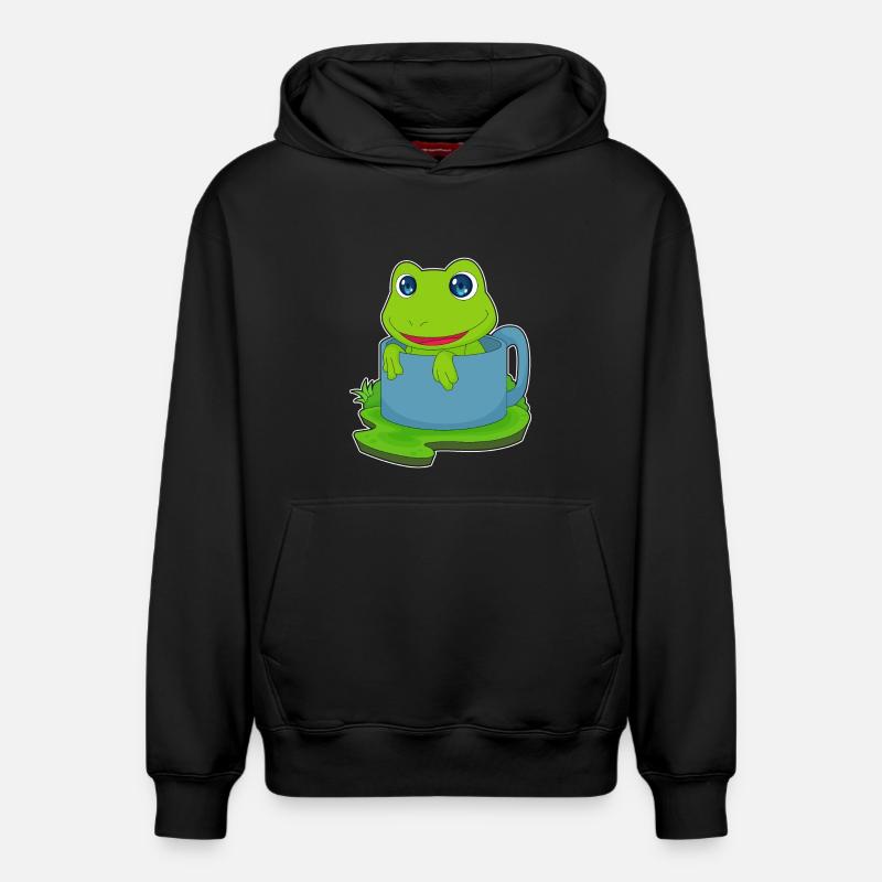 Mug grenouille - Sweat à capuche unisexe décontracté en coton biologique – de SPREAD - noir