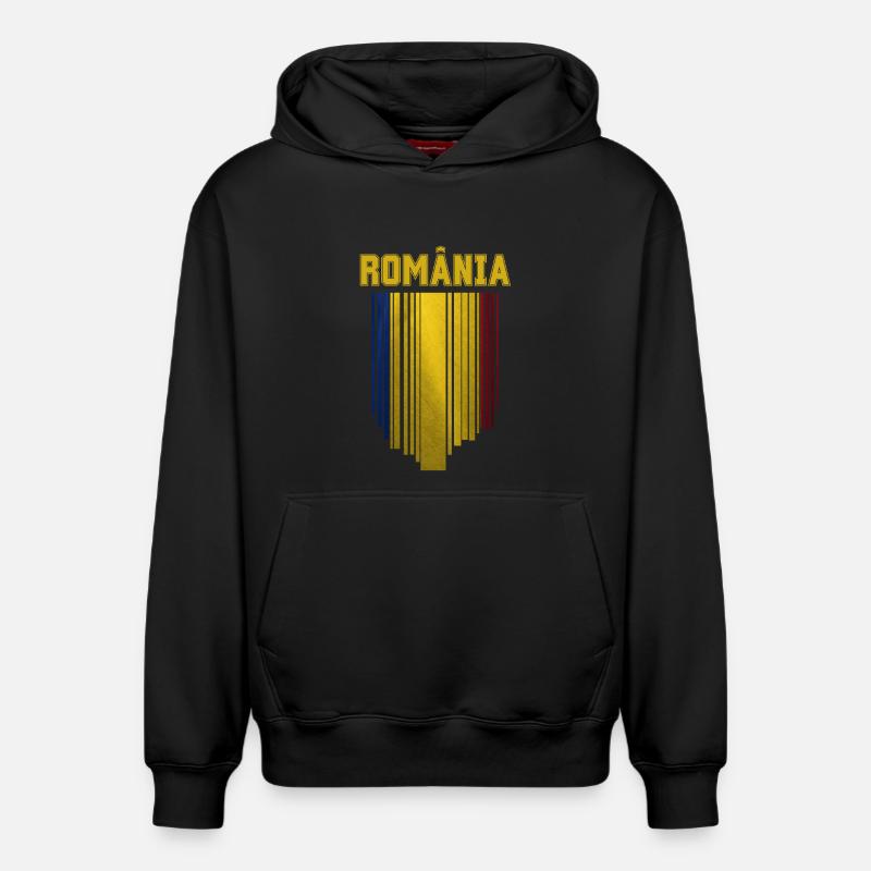 Drapeau roumain, fierté roumaine - Sweat à capuche unisexe décontracté en coton biologique – de SPREAD - noir