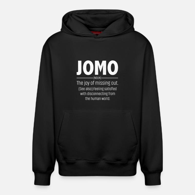 Jomo Defination Drôle - Sweat à capuche unisexe décontracté en coton biologique – de SPREAD - noir