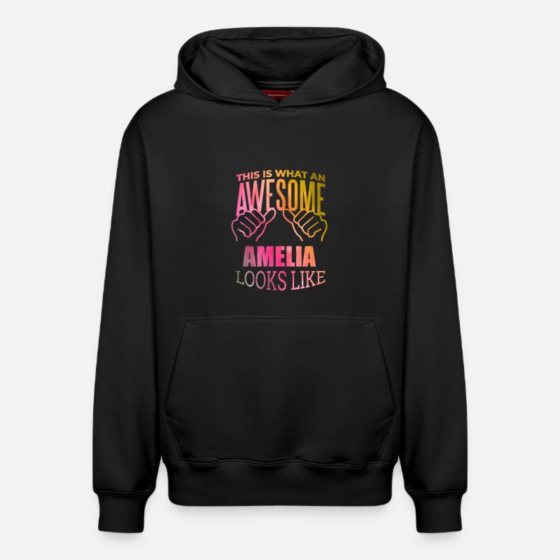 Amelia - Sweat à capuche unisexe décontracté en coton biologique – de SPREAD - noir