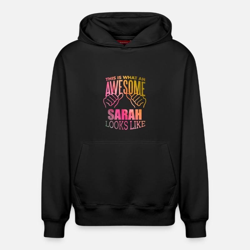Sarah - Sweat à capuche unisexe décontracté en coton biologique – de SPREAD - noir