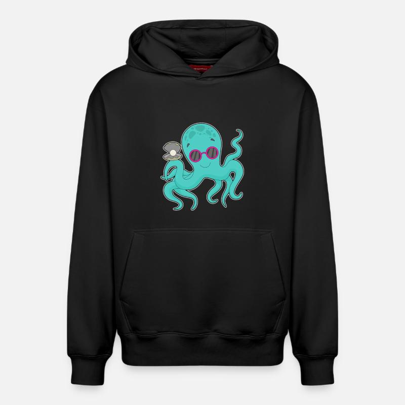 Octopus Bead - Relaxed Unisex Organic Hoodie – by SPREAD - black