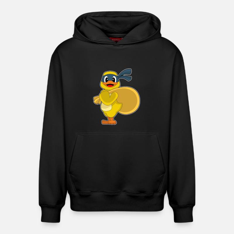 Sac de bandit canard - Sweat à capuche unisexe décontracté en coton biologique – de SPREAD - noir