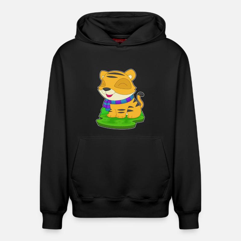 Écharpe Tigre - Sweat à capuche unisexe décontracté en coton biologique – de SPREAD - noir