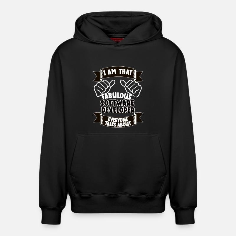 Software Developer Funny Saying Gift - Relaxed Unisex Organic Hoodie – by SPREAD - black
