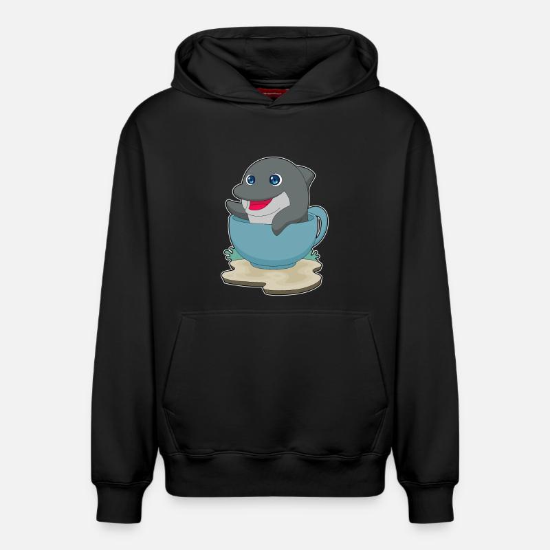 Mug Dauphin - Sweat à capuche unisexe décontracté en coton biologique – de SPREAD - noir