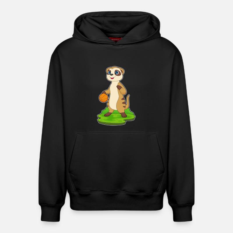 Meerkat Basketteur Basketteur - Sweat à capuche unisexe décontracté en coton biologique – de SPREAD - noir