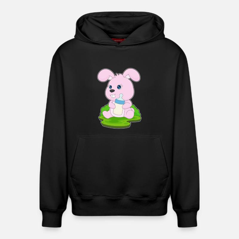 Bunny Lait de biberon - Sweat à capuche unisexe décontracté en coton biologique – de SPREAD - noir