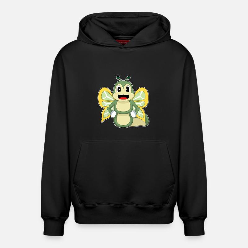 Ailes de chenille - Sweat à capuche unisexe décontracté en coton biologique – de SPREAD - noir