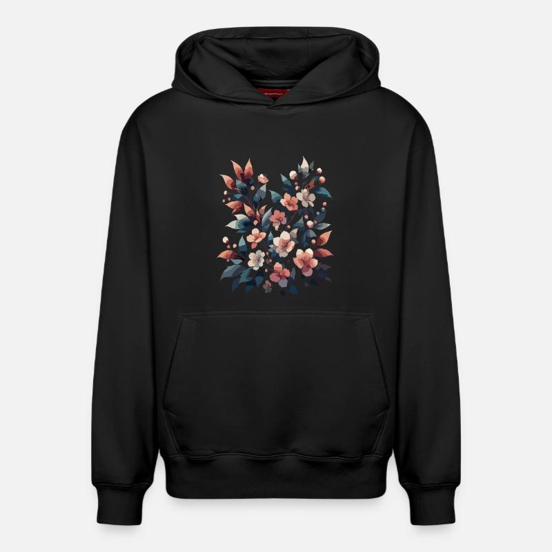 Bouquet Automne Fleurs Feuilles - Sweat à capuche unisexe décontracté en coton biologique – de SPREAD - noir