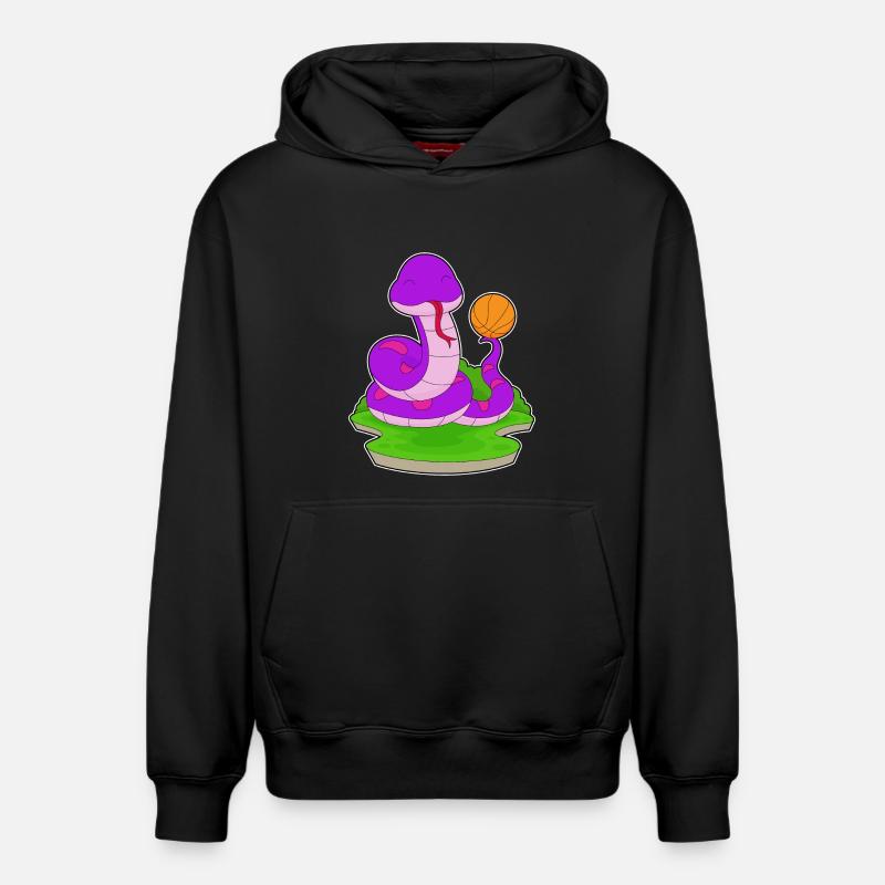 Serpent Basketteur Basketteur - Sweat à capuche unisexe décontracté en coton biologique – de SPREAD - noir