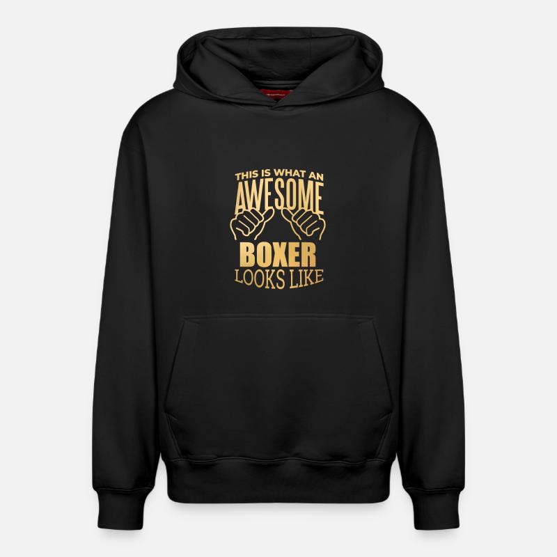 boxe - Sweat à capuche unisexe décontracté en coton biologique – de SPREAD - noir
