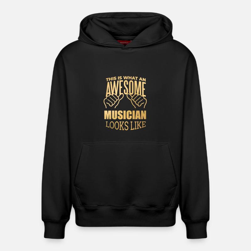 musique - Sweat à capuche unisexe décontracté en coton biologique – de SPREAD - noir