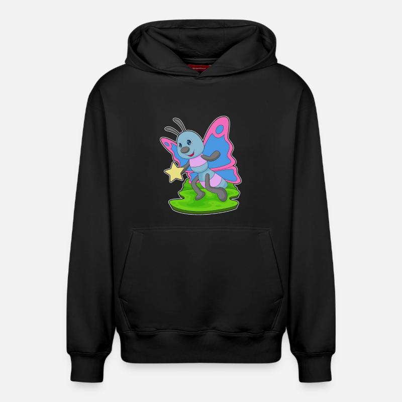 Étoile papillon - Sweat à capuche unisexe décontracté en coton biologique – de SPREAD - noir