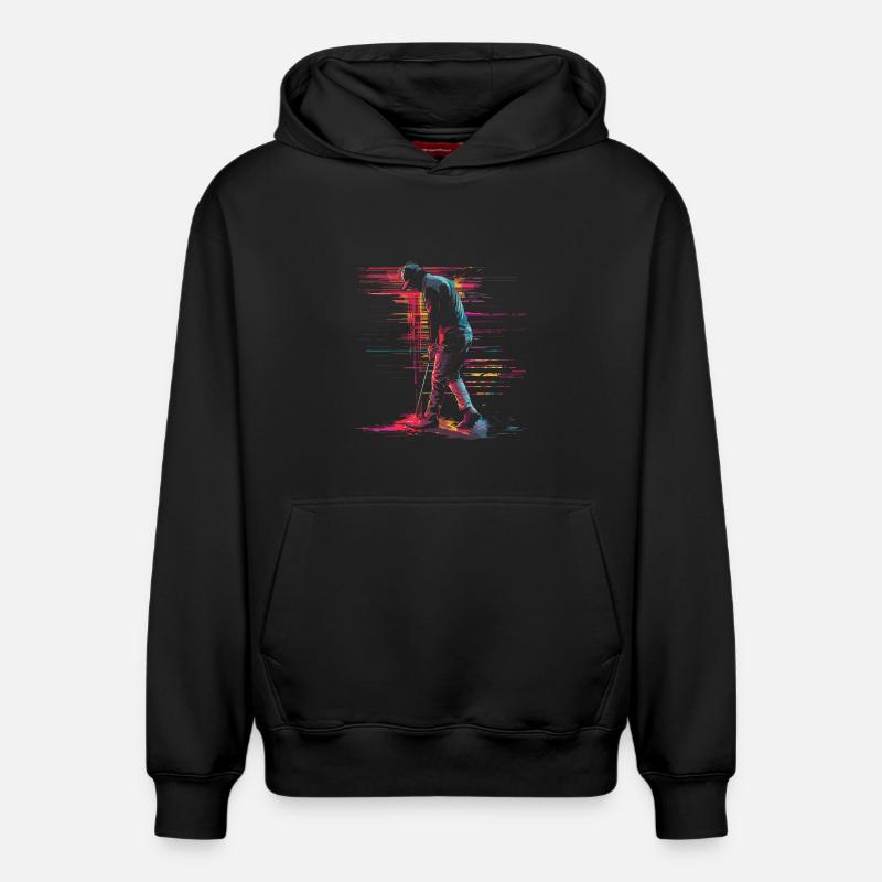 Golfeur Retrowave - Sweat à capuche unisexe décontracté en coton biologique – de SPREAD - noir