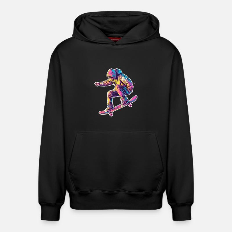 Skateur rétro - Sweat à capuche unisexe décontracté en coton biologique – de SPREAD - noir