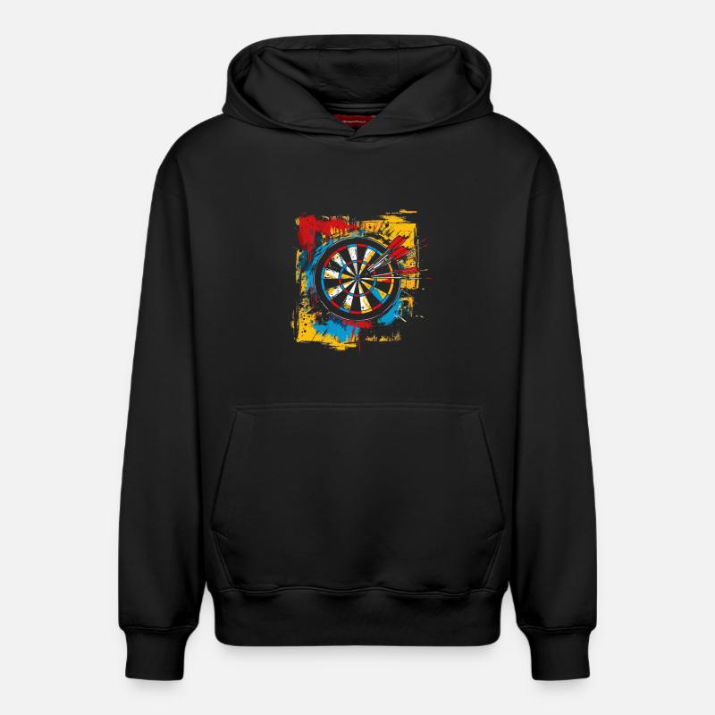 Dartscheibe Graffiti - Relaxed Unisex Organic Hoodie – von SPREAD - Schwarz