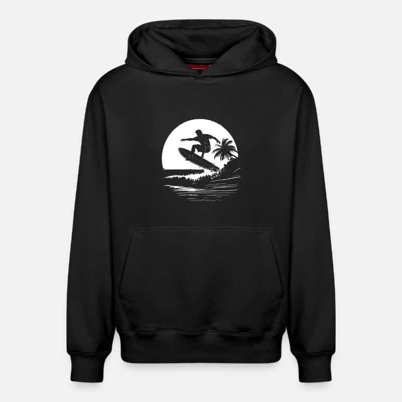 Surfeur - Sweat à capuche unisexe décontracté en coton biologique – de SPREAD - noir