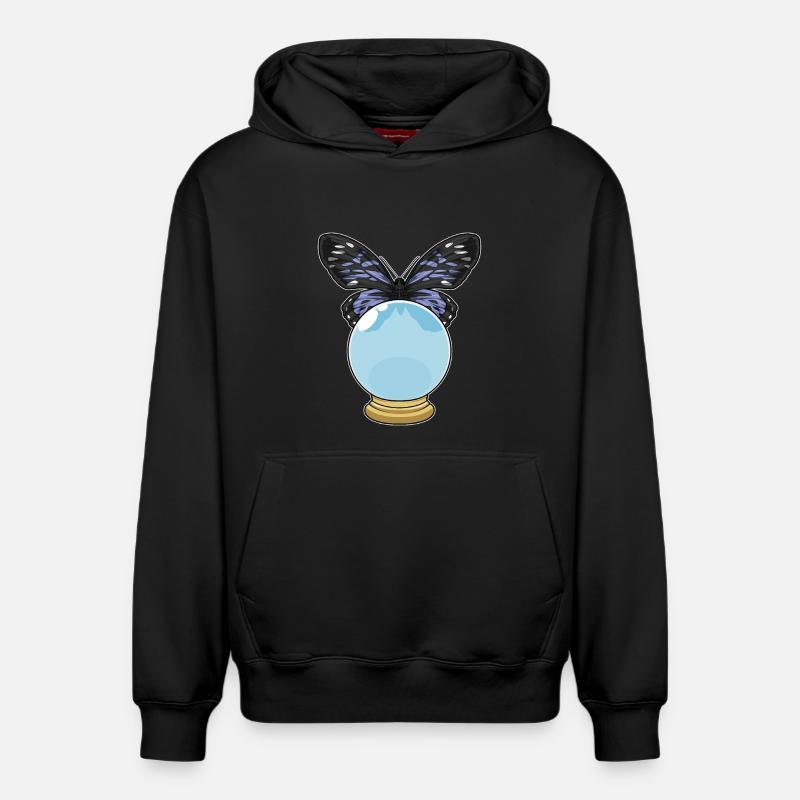 Boule de cristal papillon - Sweat à capuche unisexe décontracté en coton biologique – de SPREAD - noir