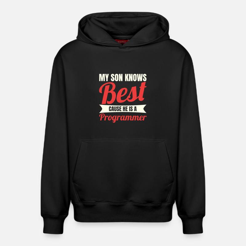Software Developer Son - Relaxed Unisex Organic Hoodie – by SPREAD - black