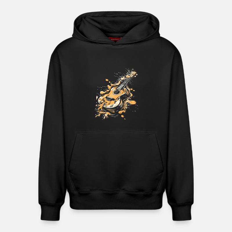 Ukulélé Graffiti - Sweat à capuche unisexe décontracté en coton biologique – de SPREAD - noir