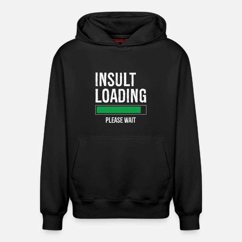 insult loading please wait - Relaxed Unisex Organic Hoodie – von SPREAD - Schwarz