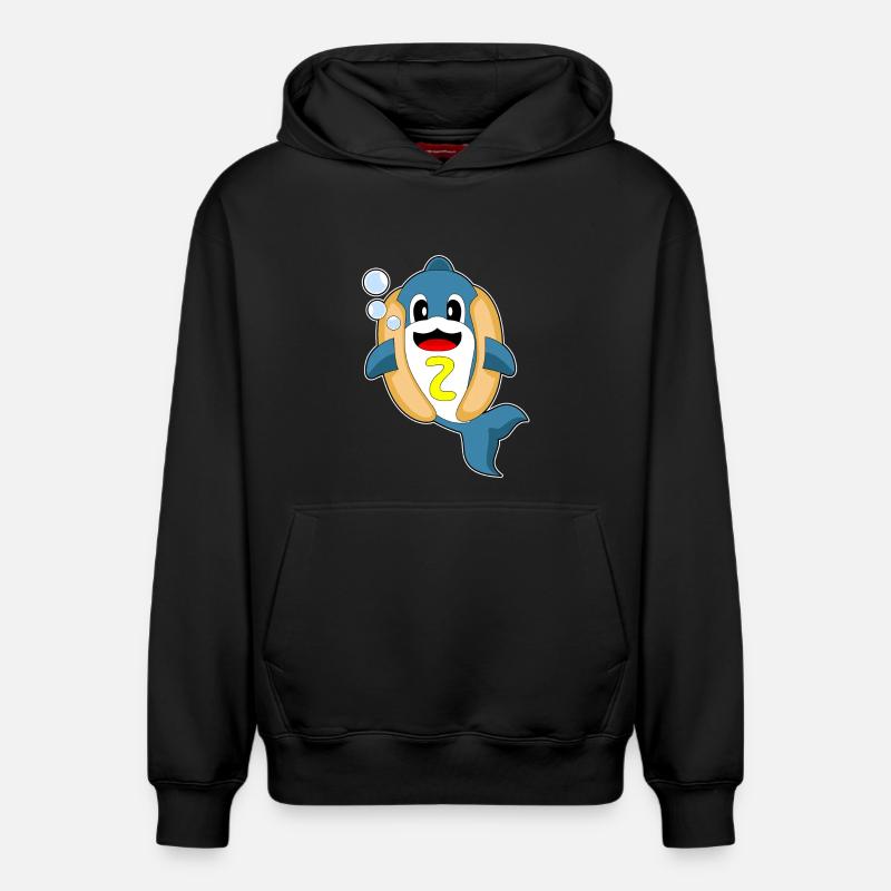 Hot-dog Dolphin - Sweat à capuche unisexe décontracté en coton biologique – de SPREAD - noir
